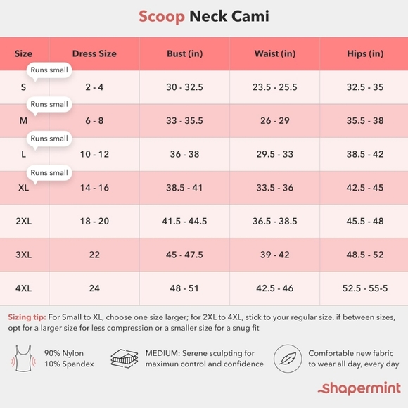 SHAPERMINT Scoop Neck Cami XXL - Picture 4 of 5